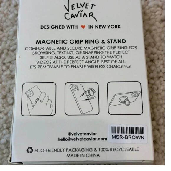NEW Velvet Caviar Cashmere Taupe Magnetic Grip Ring Holder Popsocket - Picture 4 of 5